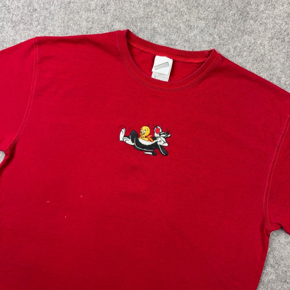 VTG Looney Tunes Shirt Womens Large Red Sylvester Tweety‎ Bird Warner Bros 90s
